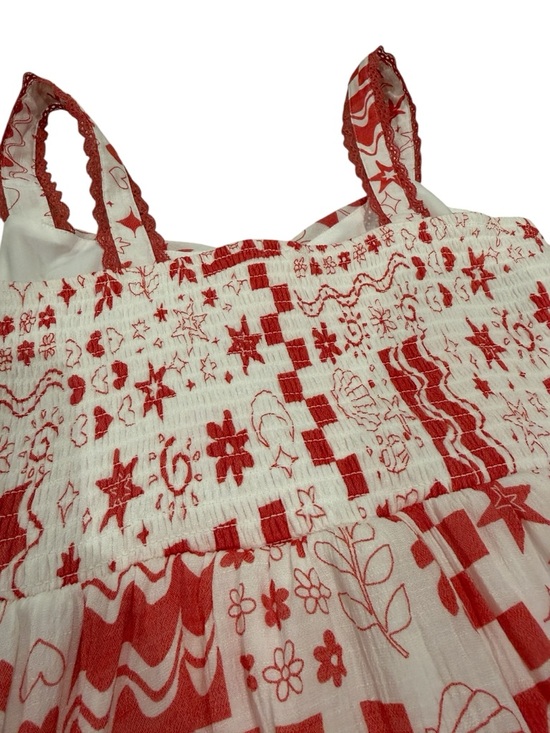 💜5/$50💜 Derek Heart Red and White Geometric Maxi Dress - Picture 10 of 12